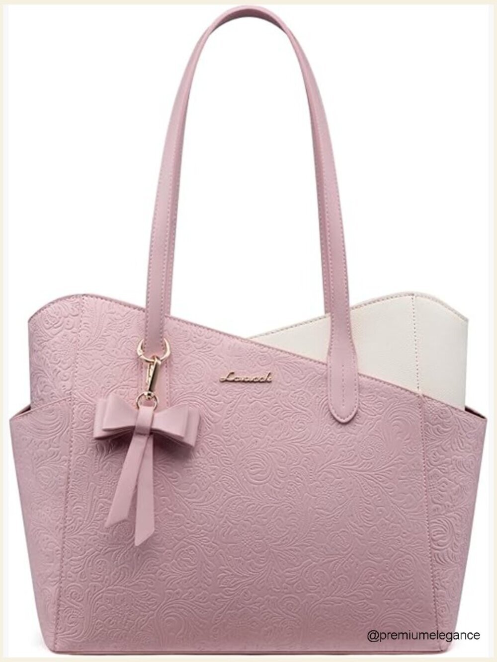 Small Structured PU Leather Tote Bag with Top Handle Satchel Shoulder Bag Fits
